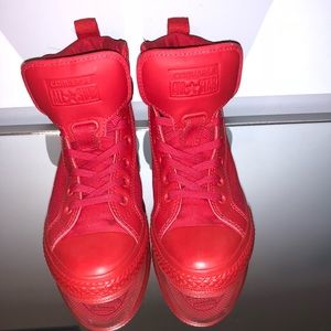 Red All Star chuck Taylor converse high tops